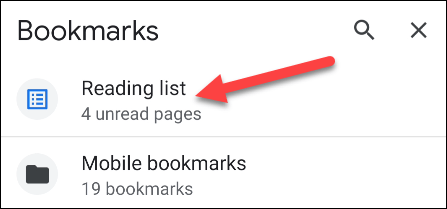 Instructions pour activer la « Liste de lecture » sur Google Chrome Android