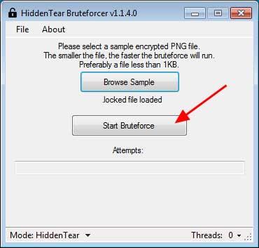 Disabilita il ransomware HiddenTear con HT Brute Forcer