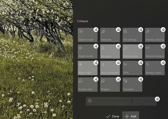 Comment modifier les boutons d'action rapide du Centre d'action sur Windows 10 19H1