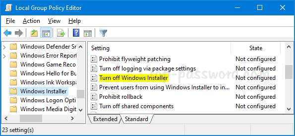 Comment désactiver Windows Installer pour bloquer les packages MSI