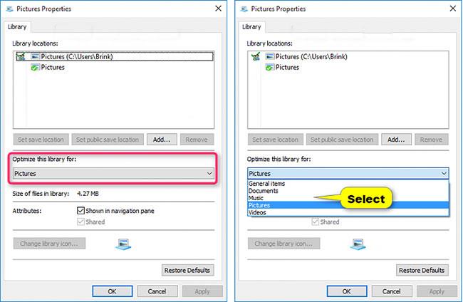 Modifier les modèles de dossiers dans Windows 10