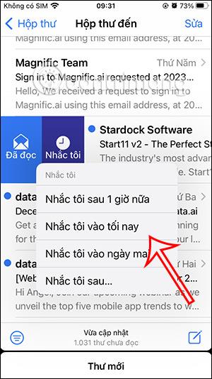 Come ricordare di rileggere le email su iPhone