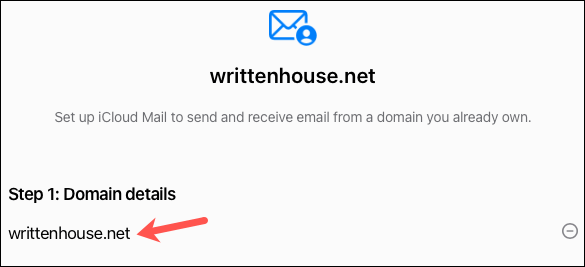 Anweisungen zum Einrichten einer benutzerdefinierten E-Mail-Domäne in iCloud