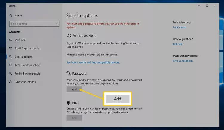 Come impostare una password per un computer Windows 10, come modificare la password di Windows 10