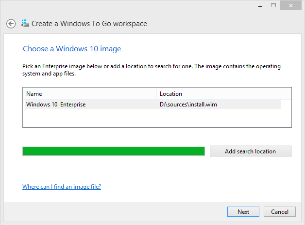 Crea Windows Portable su Windows 10, Windows 8.1 Enterprise senza software