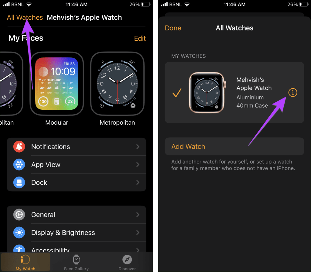 Come eseguire il ping di Apple Watch da iPhone