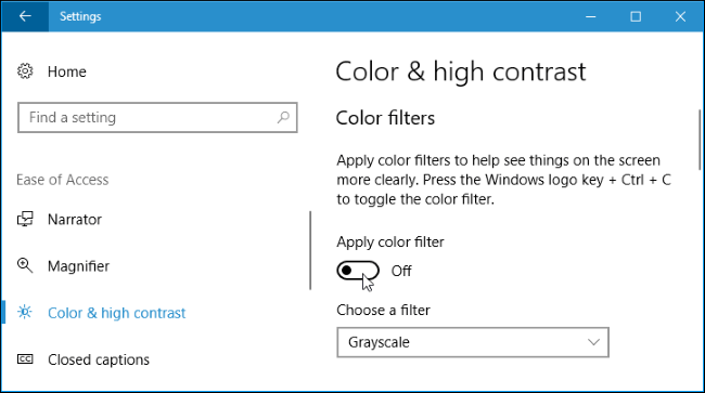 So aktivieren Sie die Farbfilterfunktion in Windows 10, damit Sie den Bildschirm klarer sehen können