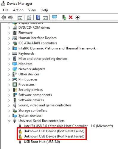 Come risolvere l'errore Dispositivo USB sconosciuto, Ripristino porta non riuscito su Windows 11/10