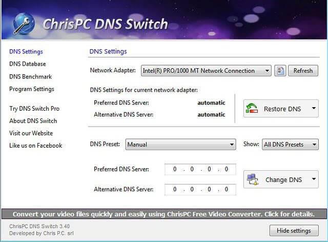 I 6 migliori software di modifica DNS per Windows