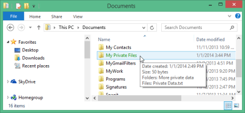 Istruzioni per utilizzare EFS per crittografare file e cartelle su Windows 8.1 Pro