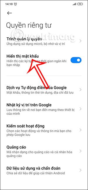 Comment désactiver l'affichage du mot de passe lors de la saisie sur Android