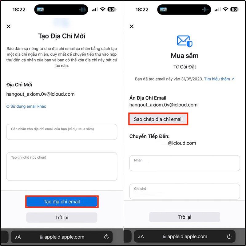 Instructions pour masquer les adresses e-mail sur iPhone à l'aide d'e-mails virtuels