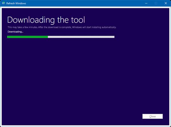 Installieren Sie Windows 10 mit dem Refresh Windows Tool von Microsoft