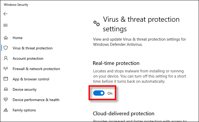 Come disattivare la protezione in tempo reale in Microsoft Defender su Windows 10