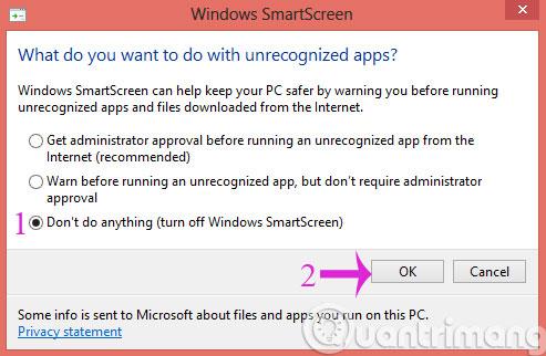 Come disabilitare la funzionalità SmartScreen in Windows 8?