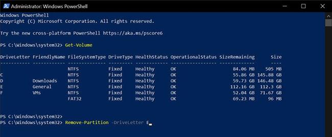 PowerShell 명령을 사용하여 파티션을 삭제하는 방법