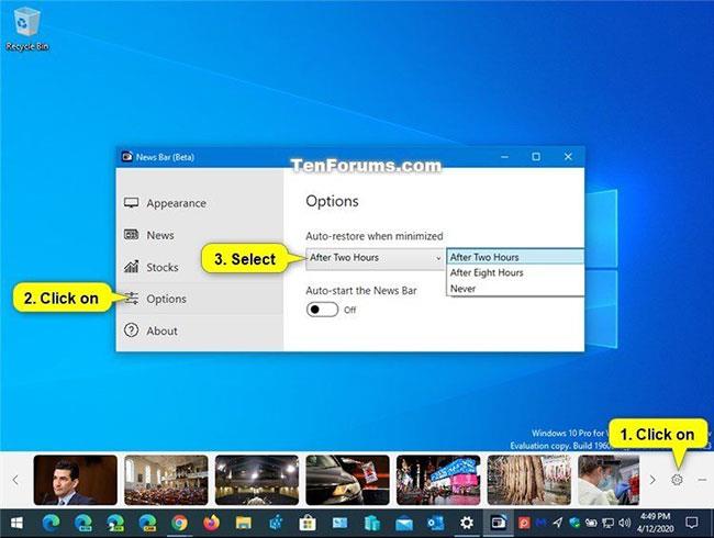 Comment activer/désactiver la restauration automatique de la barre d'actualités lors de la réduction dans Windows 10