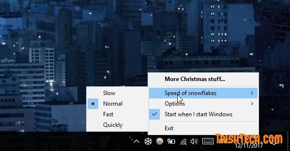 Windows 上でマウスを動かすと降る雪のエフェクトを作成します。