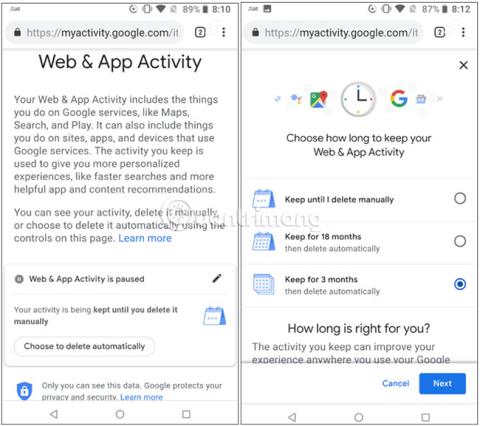 Googleの位置情報とウェブアクティビティデータを自動的に削除する方法