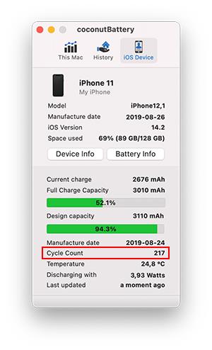 Comment vérifier le nombre de charges de l'iPhone