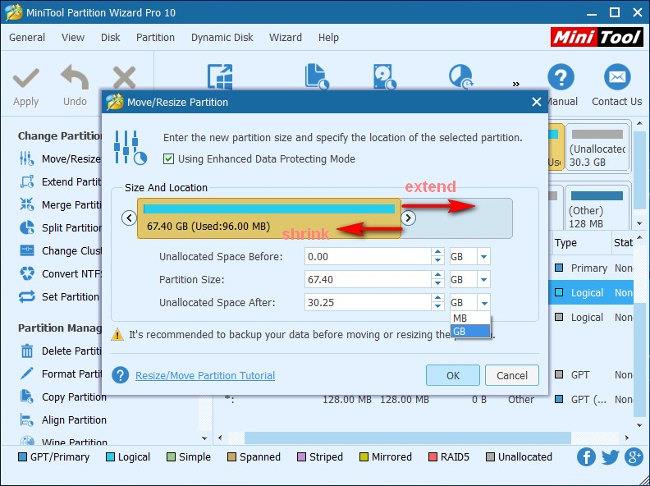 Comment déplacer ou redimensionner la partition du disque dur Windows