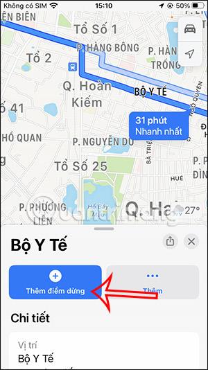 Instructions pour ajouter des arrêts sur Apple Maps