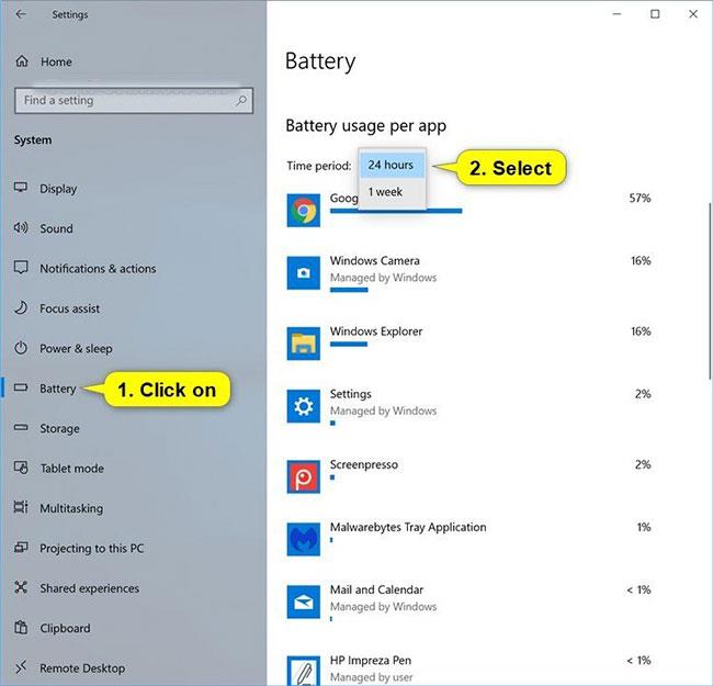 Comment gérer l'utilisation de la batterie par application sous Windows 10