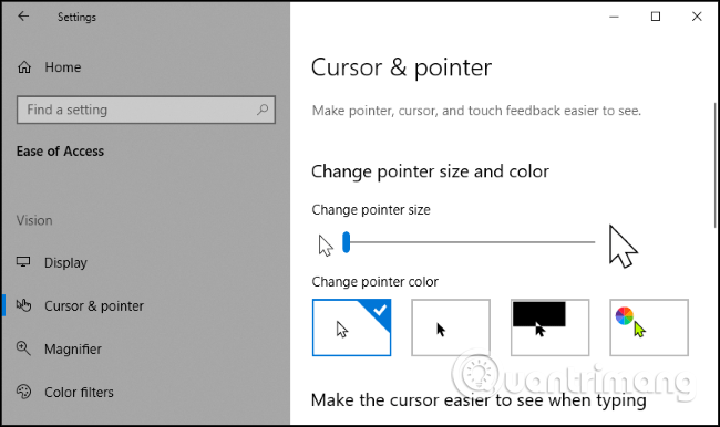 Comment changer la couleur et la taille du curseur de la souris sous Windows 10